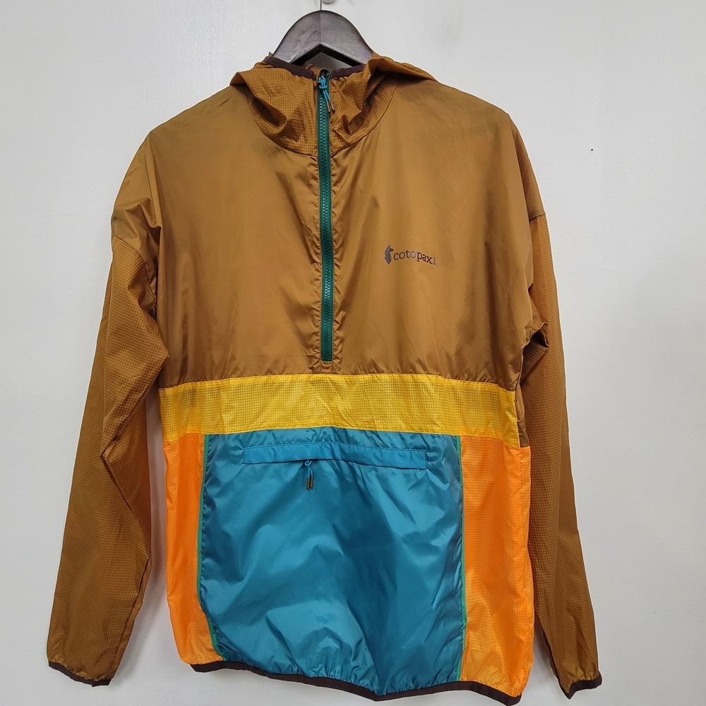 Cotopaxi Mens Teca 1/2 Zip Pullover Windbreaker Jacket Size S Colorblock Granola